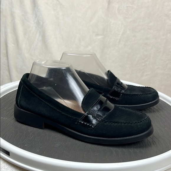 Weejuns Bass Harvard Suede Black Penny Loafers Womens 8.5 Limited Edition - Picture 1 of 15